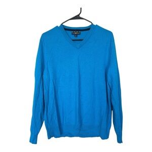 Club Room Men's Bright Blue V-Neck Sweater Size L